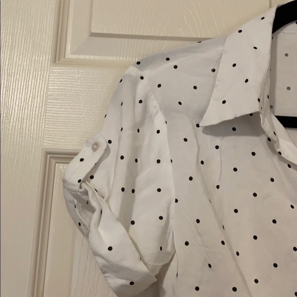 Cropped Tie Front Button Up - Picture 2 of 3